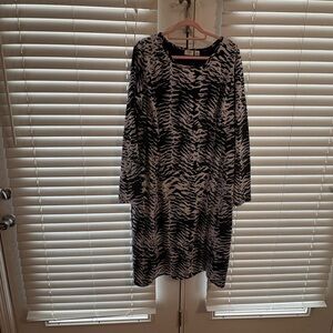 Cato Zebra Print Long Sleeve Dress